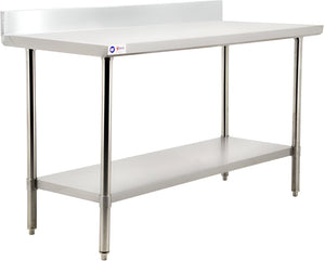 Omcan - 24" x 24" All Stainless Steel Work Table with Backsplash - 44335