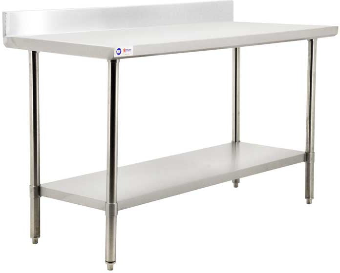 Omcan - 24" x 48" All Stainless Steel Work Table with Backsplash - 44338