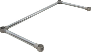 Omcan - 24” x 48” Galvanized Leg Brace For Work Table, Pack of 2 - 38035