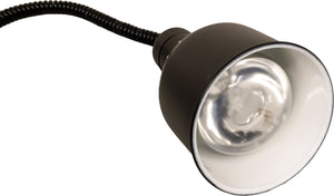 Omcan - 250W Heat Lamp Ceiling Mount, 30" - 80" Retractable Cord with Black Dome Shade - 47874