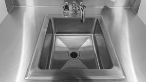 Omcan - 25.2 x 34.3 x 38.2" Portable Hand Sink with Backsplash and Water Heater Tank and Pump - 46788