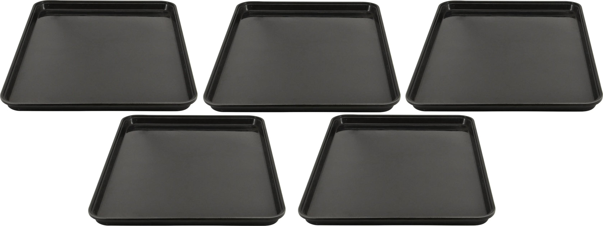 Omcan - 25.5” x 17.75” Black Fiberglass Tray, Pack of 5 - 37956