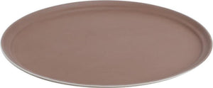 Omcan - 26" x 22" Brown Oval Non-Slip Service Tray (660 mm x 559 mm), Pack of 4 - 80108