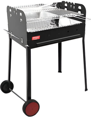 Omcan - 27.6″ x 18.9″ Stainless Steel Charcoal BBQ Grill with Stainless Steel Brazier and Panel - CE-IT-0156