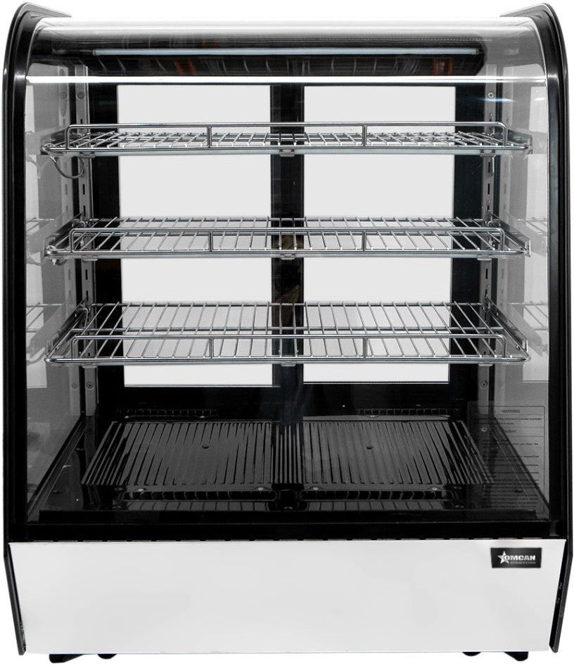 Omcan - 28" Countertop Curve Glass Refrigerated Display with 5 cu.ft. Capacity - 47448