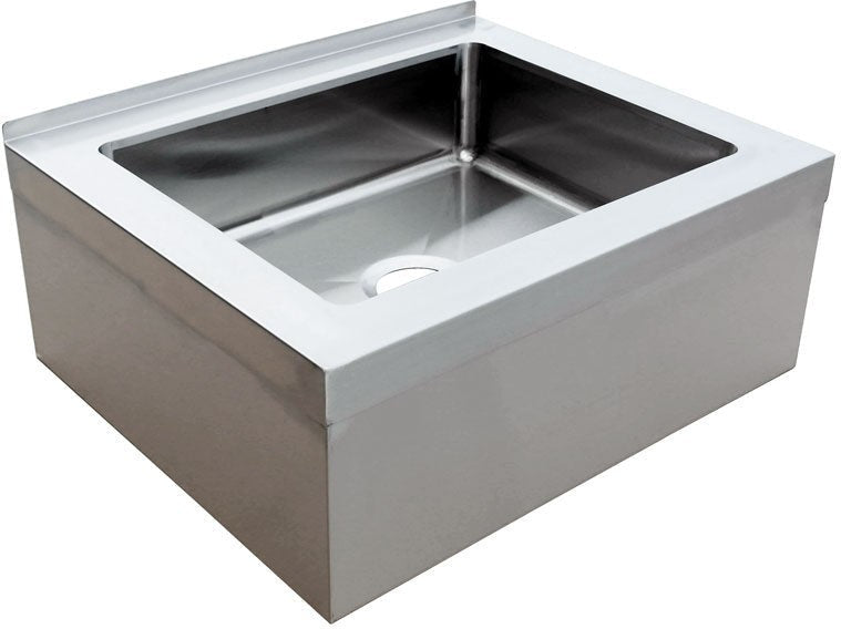 Omcan - 28″ x 20″ x 6″ Stainless Steel Mop Sink with Drain Basket - 44605