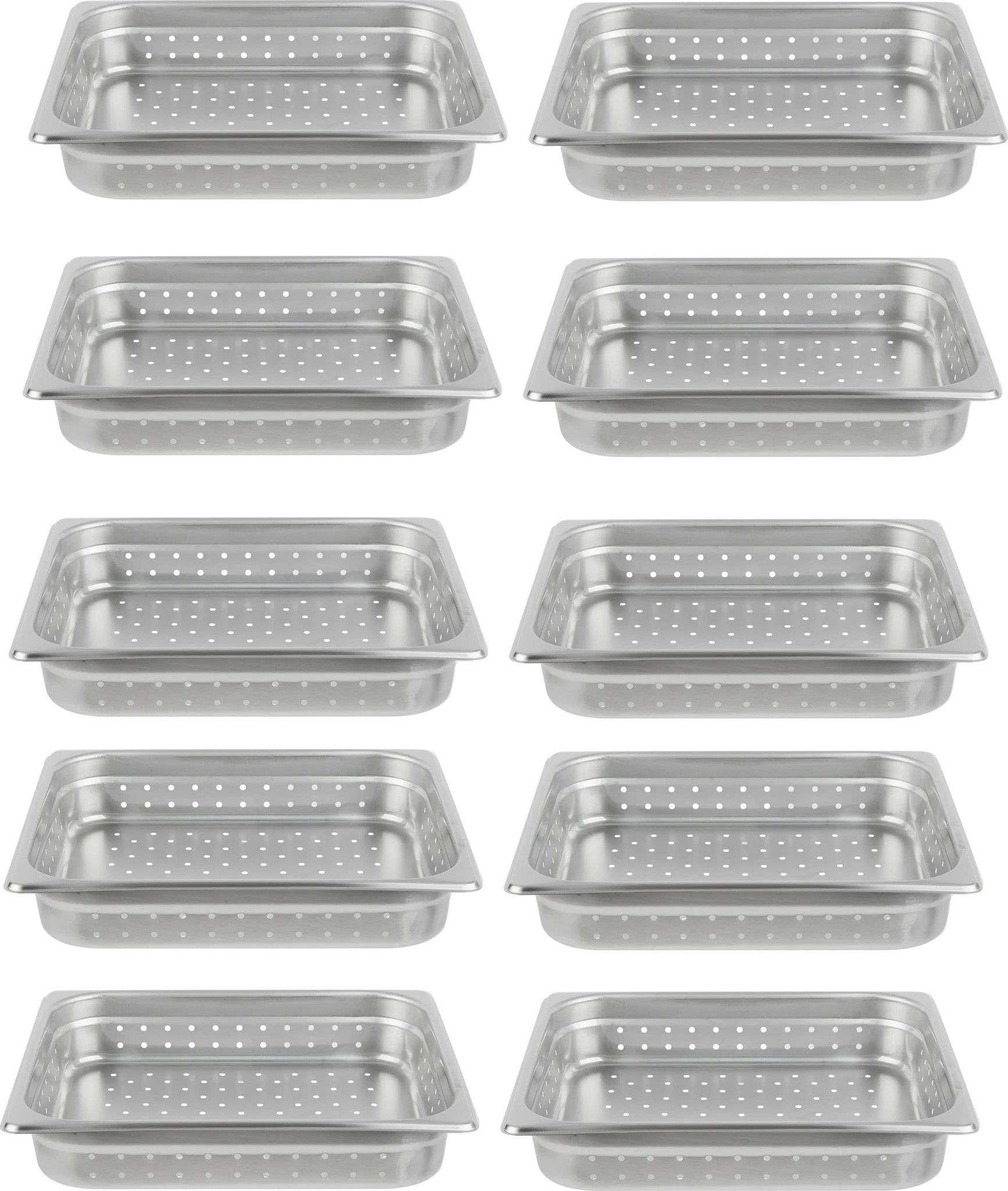 Omcan - 2.5" Deep 1/2-Size Perforated Steam Table Pan, Pack of 10 - 85200