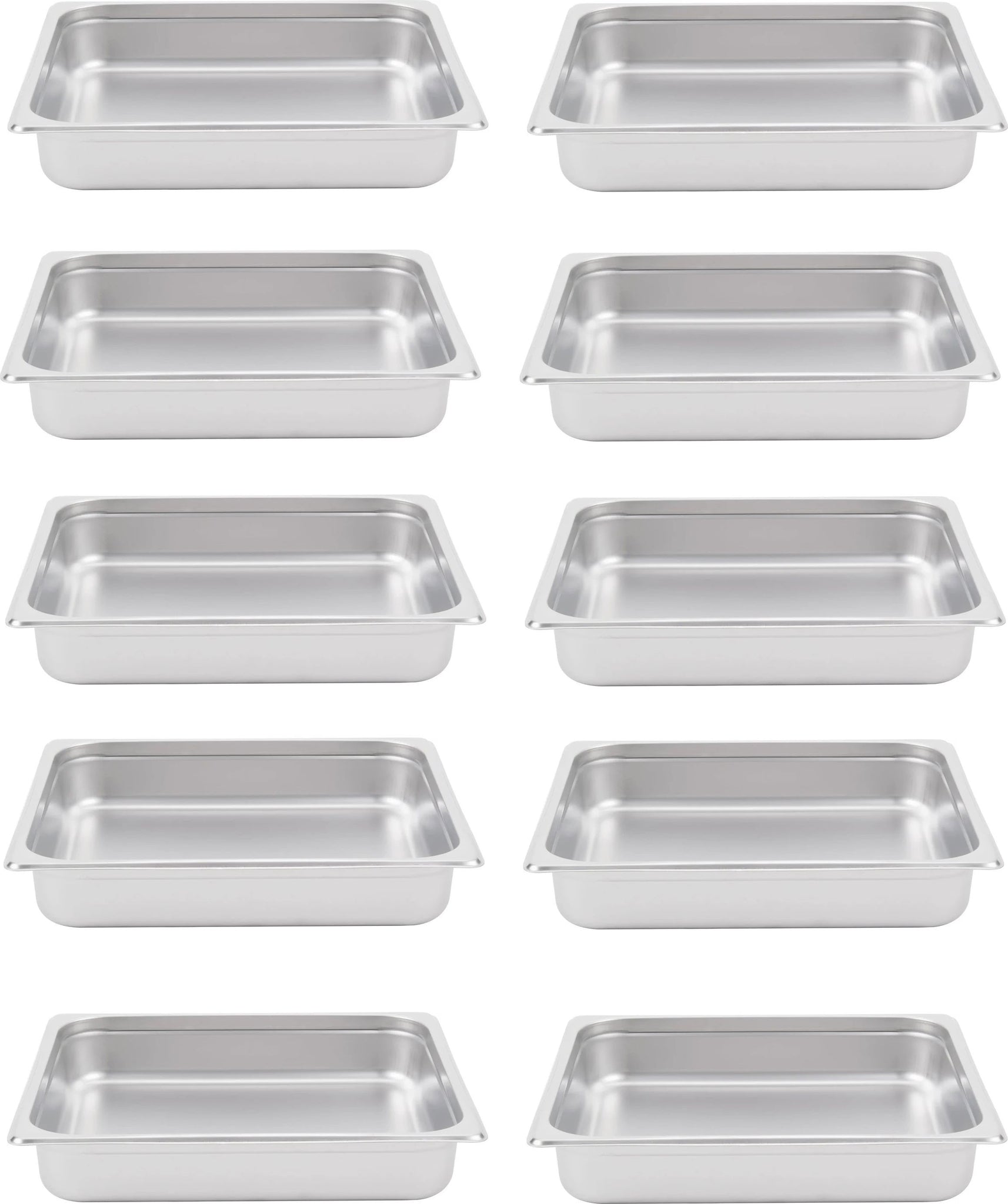 Omcan - 2.5" Deep 2/3-Size Stainless Steel Steam Table Pan, Pack of 10 - 80613