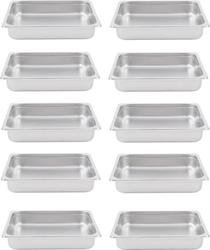 Omcan - 2.5" Deep 2/3-Size Stainless Steel Steam Table Pan, Pack of 10 - 80613