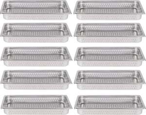 Omcan - 2.5" Deep Full Size Perforated Steam Table Pan, Pack of 10 - 85188