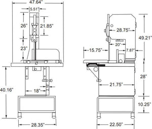 Omcan - 3 HP Single-Phase Floor Band Saw - 10272