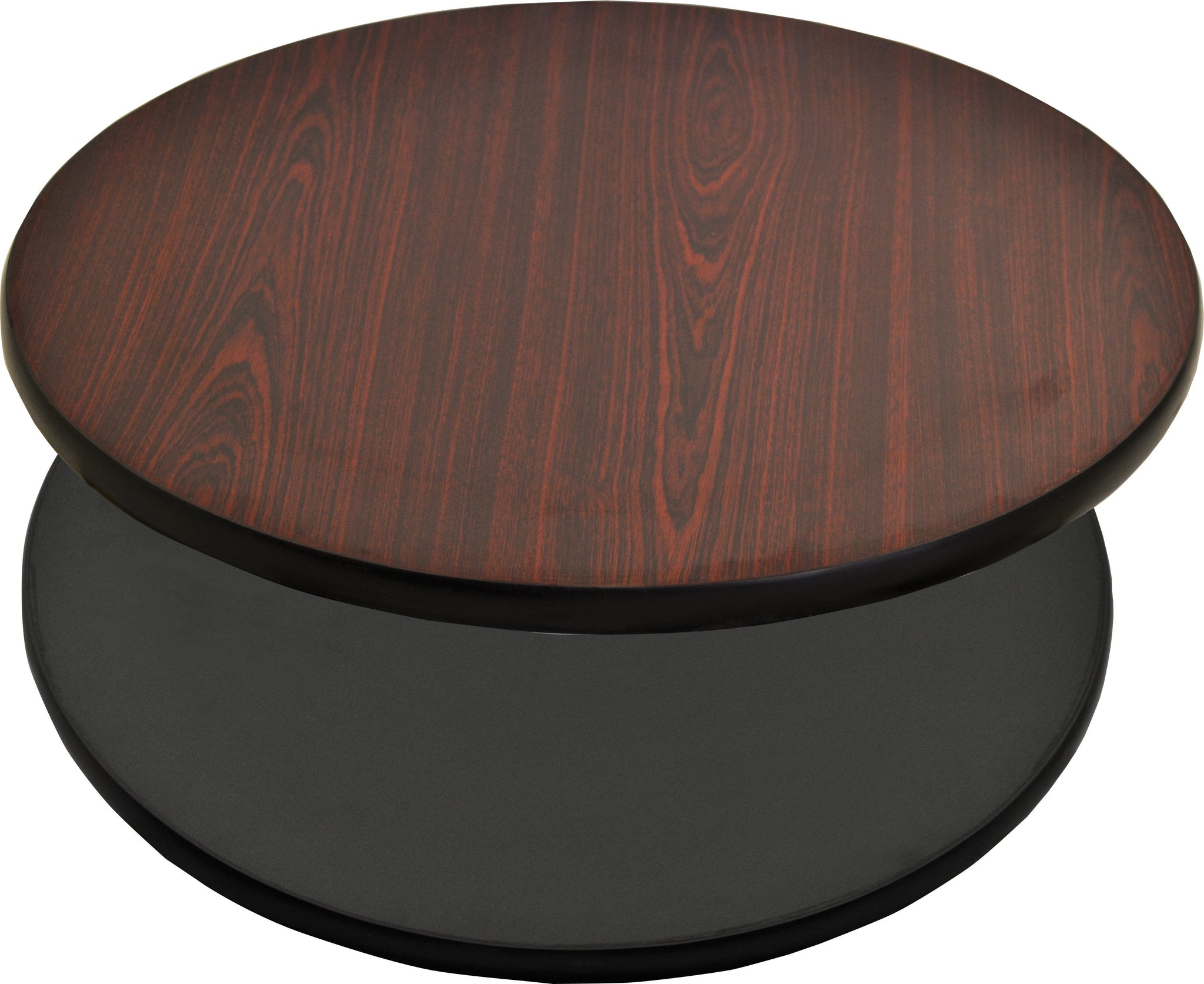 Omcan - 30" Mahogany/Black Round Table Top, Pack of 2 - 43177