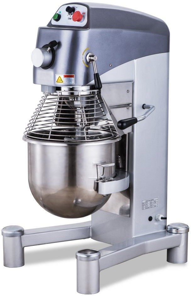 Omcan - 30 Qt, 220V Heavy-Duty Planetary Mixer with Guard and Timer - 44388