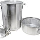 Omcan - 30 Qt Turkey Fryer and 10 Qt Fish Fryer/Boiler/Steamer Set with Lid, 2 Baskets/Rack/Hook/Thermometer and Injector - 47172