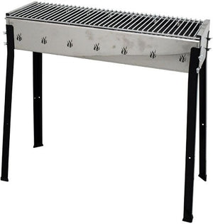 Omcan - 31.5″ x 12.6″ Stainless Steel Charcoal BBQ Grill with Stainless Steel Brazier - CE-IT-0291