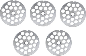 Omcan - #32 (16 mm) Carbon Steel Hubless Meat Grinder Plate, Pack of 5 - 11265