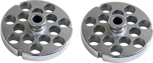 Omcan - #32 (16 mm) Stainless Steel Meat Grinder Plate with Hub & 3 Notches, Pack of 2 - 23562