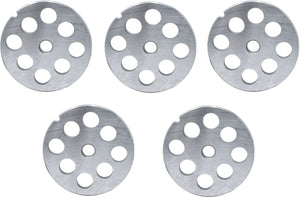 Omcan - #32 (18 mm) Carbon Steel Hubless Meat Grinder Plate, Pack of 5 - 11266