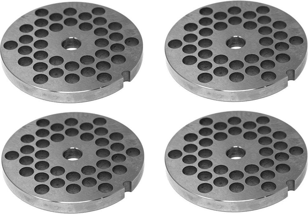 Omcan - #32 European-Style (10 mm) Stainless Steel Hubless Meat Grinder Plate, Pack of 4 - 11231