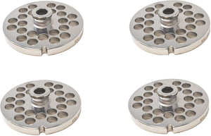 Omcan - #32 European-Style (12 mm) Stainless Steel Hubless Meat Grinder Plate, Pack of 4 - 11232