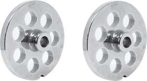 Omcan - #32 European-Style (18 mm) Stainless Steel Meat Grinder Plate with Hub, Pack of 2 - 11212