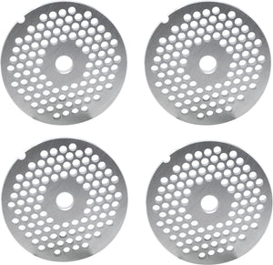 Omcan - #32 European-Style (6 mm) Stainless Steel Hubless Meat Grinder Plate, Pack of 4 - 11229