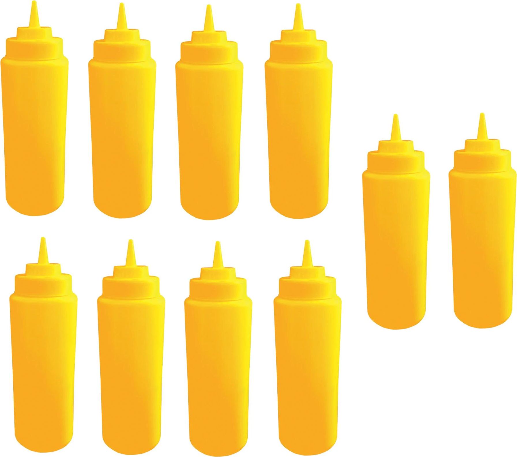 Omcan - 32 oz Yellow Condiment Squeeze Bottles Set of 6 (946 ml), Pack of 10 - 40474