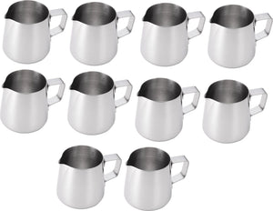 Omcan - 33 oz Stainless Steel Frothing Jug/Pitcher (976 ml), Pack of 10 - 80034