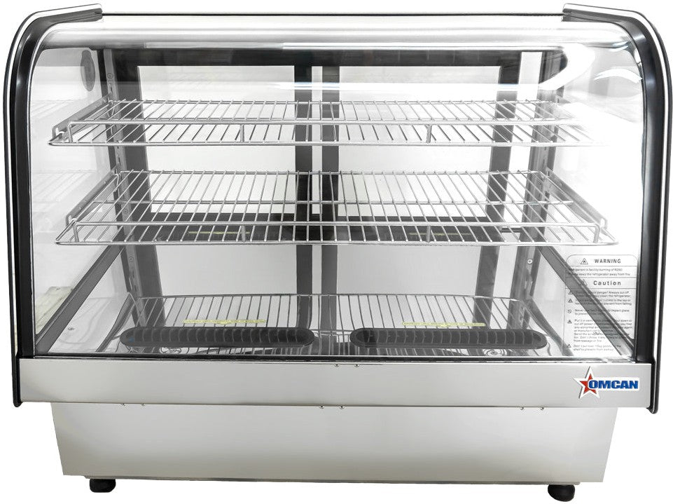 Omcan - 35" Drop-in Curve Glass Refrigerated Showcase With 3.95 Cu.Ft. Capacity - 48887