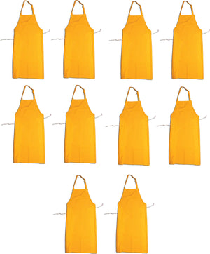 Omcan - 35” W x 47” L Yellow Vinyl Produce Apron, Pack of 10 - 13580