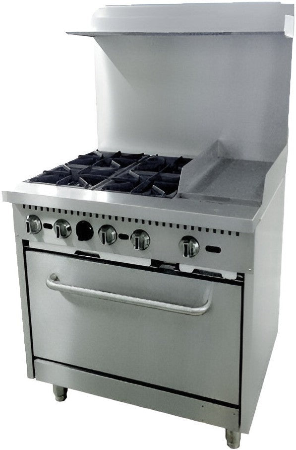 Omcan - 36″ Commercial Natural Gas Range with 4 Burners - 46025