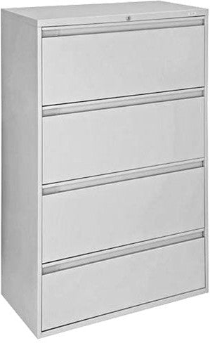 Omcan - 36″ Light Gray Lateral File Cabinet with Four Drawers - 45791