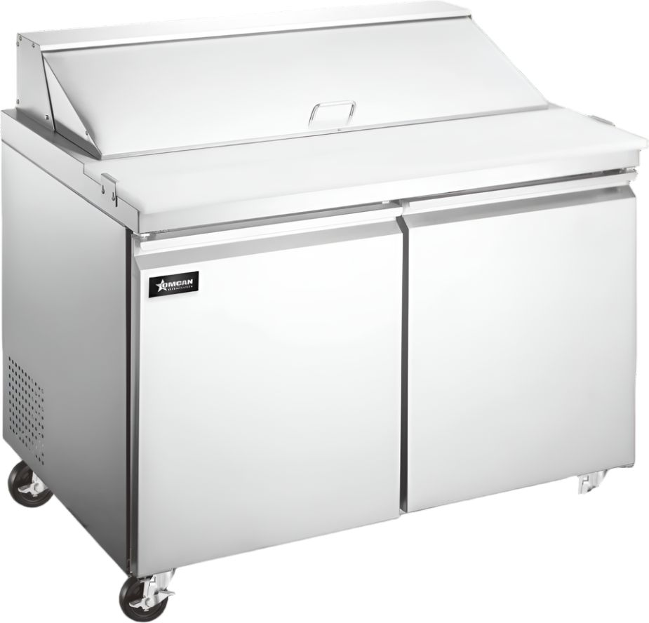 Omcan - 36" Stainless Steel Refrigerated Pizza Prep Table With Double Door - 50034