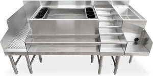 Omcan - 36" x 29 x 33" Stainless Steel Ice Bin with 3-Inch Backsplash and 2 Holders - 47520