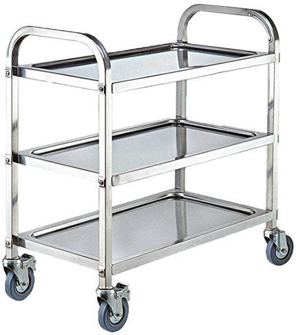 Omcan - 37.4" x 19.7" x 37.4" Stainless Steel 3-Tier Bussing Cart - 47151