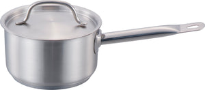 Omcan - 3.5 QT Stainless Steel Sauce Pan with Cover, Pack of 4 - 80432