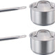 Omcan - 3.5 QT Stainless Steel Sauce Pan with Cover, Pack of 4 - 80432