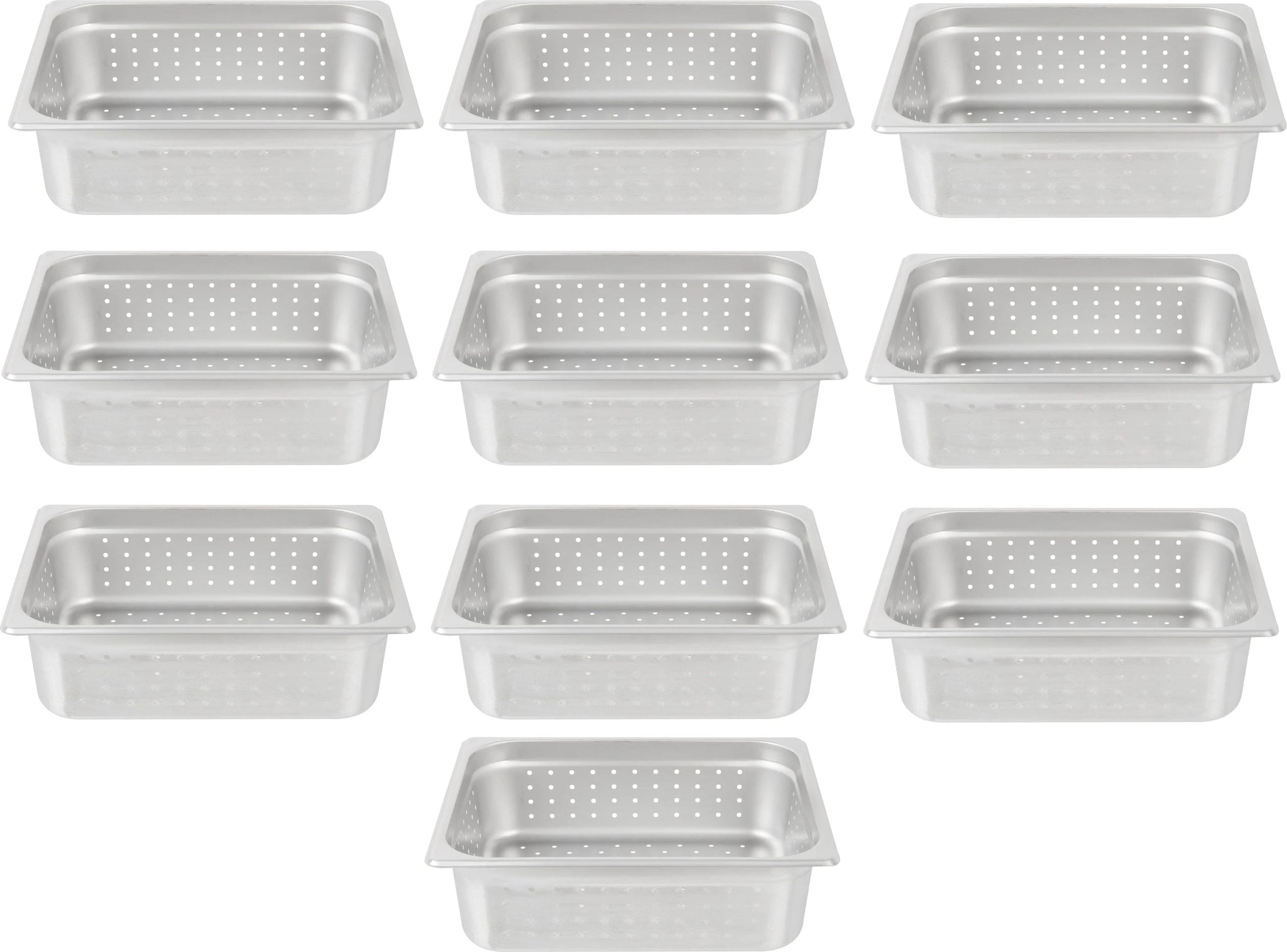 Omcan - 4" Deep 1/2-Size Perforated Steam Table Pan, Pack of 10 - 85204