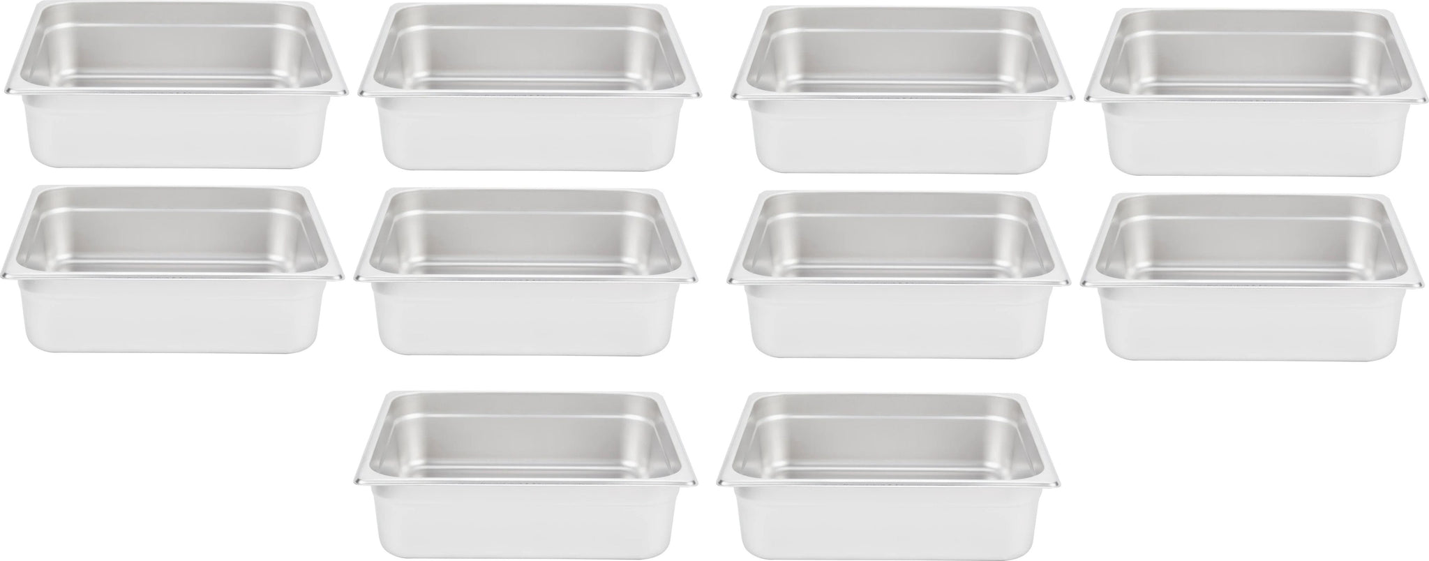 Omcan - 4" Deep 2/3-Size Stainless Steel Steam Table Pan, Pack of 10 - 80614