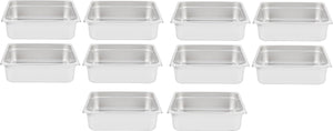 Omcan - 4" Deep 2/3-Size Stainless Steel Steam Table Pan, Pack of 10 - 80614