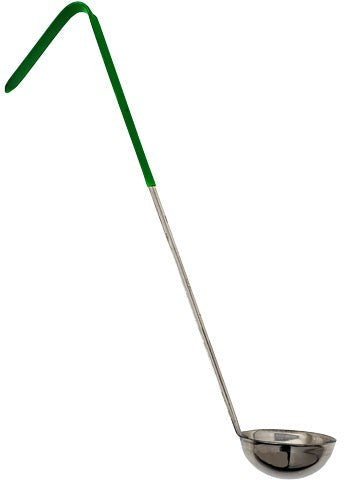 Omcan - 4 Oz One-Piece Stainless Steel Ladle with Green Handle, Pack of 30 - 80764