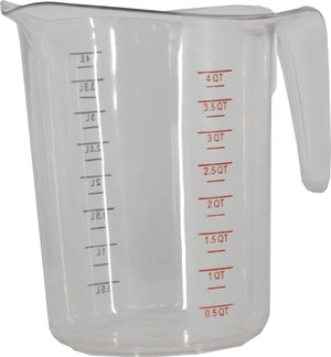 Omcan - 4 QT Clear Polycarbonate Measuring Cup (3800 ml), Pack of 10 - 80574