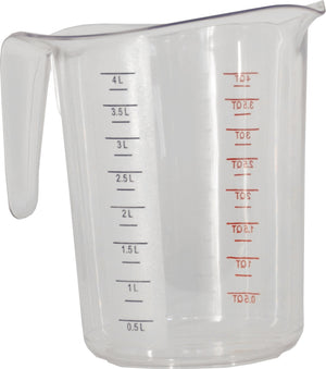 Omcan - 4 QT Clear Polycarbonate Measuring Cup (3800 ml), Pack of 10 - 80574