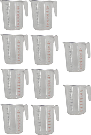 Omcan - 4 QT Clear Polycarbonate Measuring Cup (3800 ml), Pack of 10 - 80574