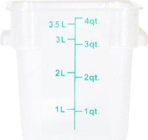 Omcan - 4 QT Translucent Square Food Storage Container, Pack of 50 - 80225