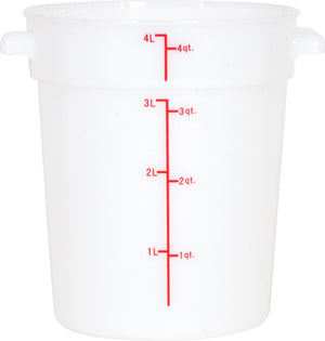 Omcan - 4 QT White Polypropylene Round Food Storage Container, Pack of 50 - 80187