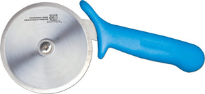 Omcan - 4” R-Style Pizza Cutter with Blue Handle, Pack of 10 - 12811