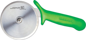 Omcan - 4” R-Style Pizza Cutter with Green Handle, Pack of 10 - 18841