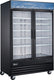 Omcan - 44.8 Cu.Ft. Black Display Freezer With Double Glass Door - 51075