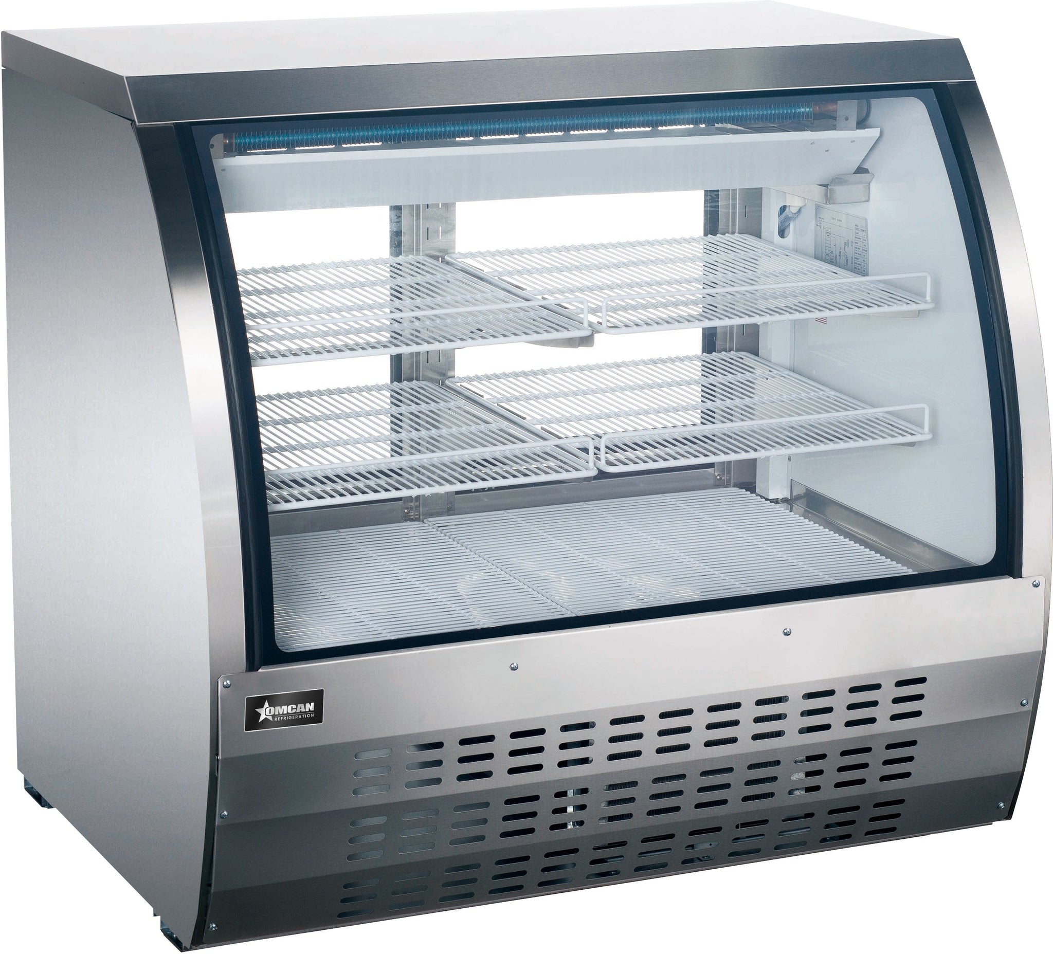 Omcan - 47″ Floor Refrigerated Showcase with Stainless Steel Exterior - 50079